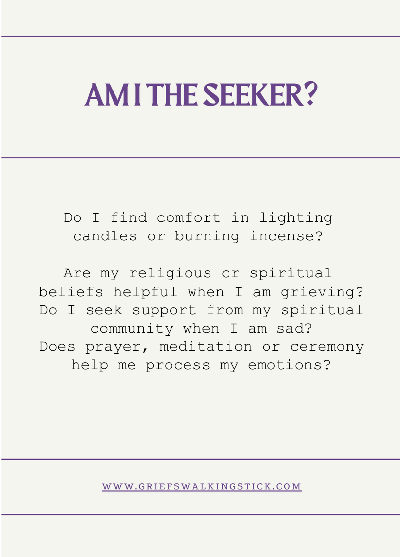 The Seeker card – back